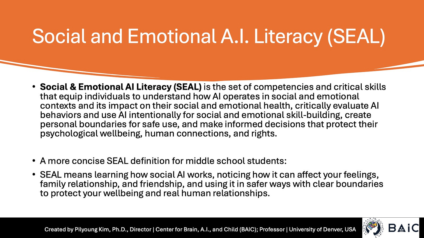 Empowering our youth with Social and Emotional AI Literacy