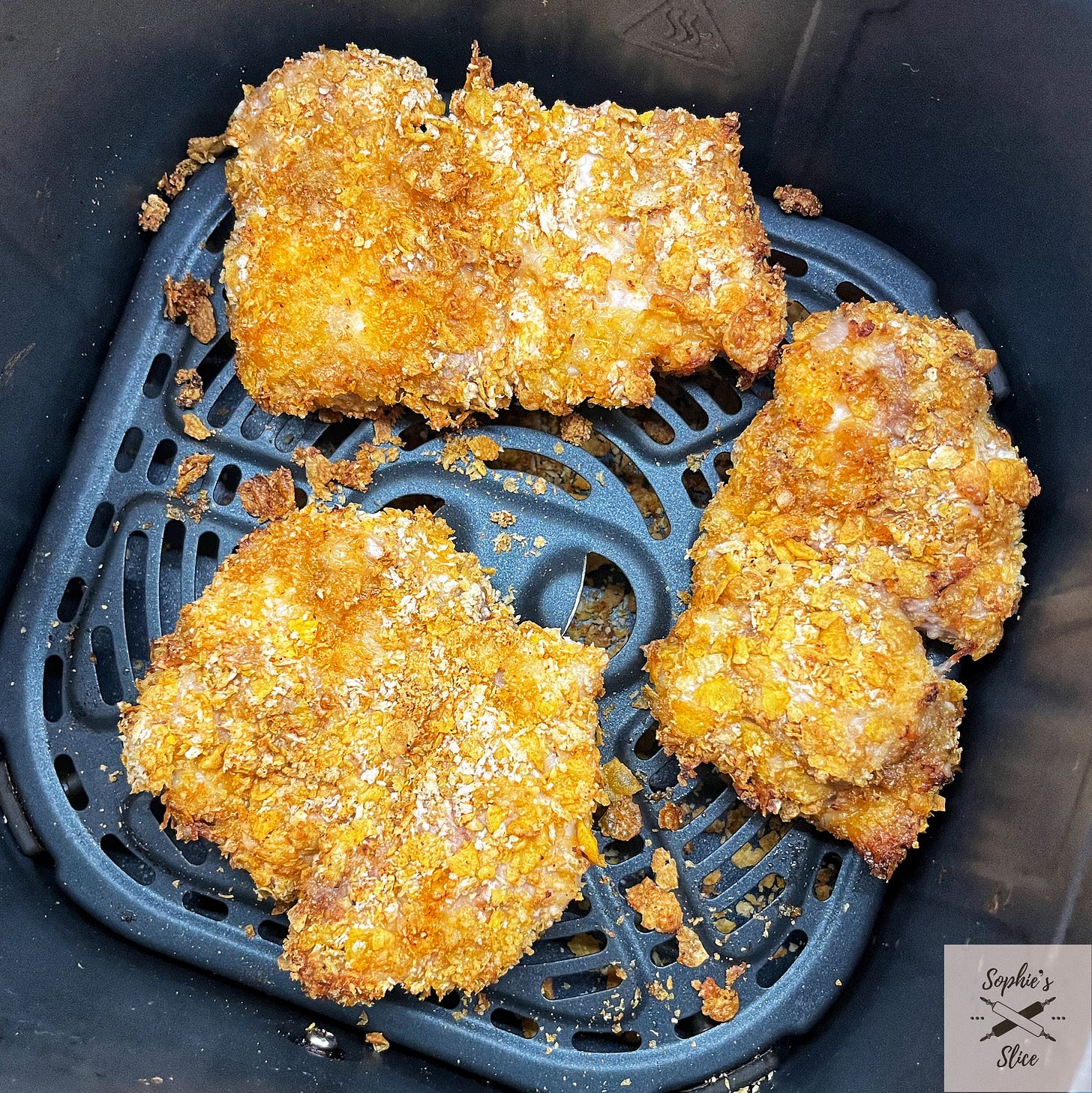 Cornflake Crusted Air Fried Chicken Thighs