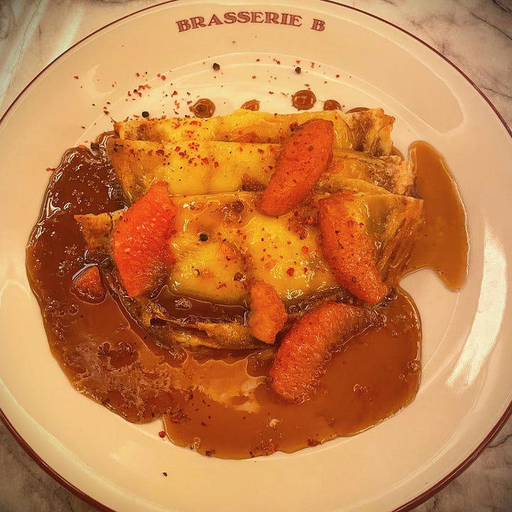 Profiteroles and Brown Sugar Butter Crepes at Brasserie B in Las Vegas, NV