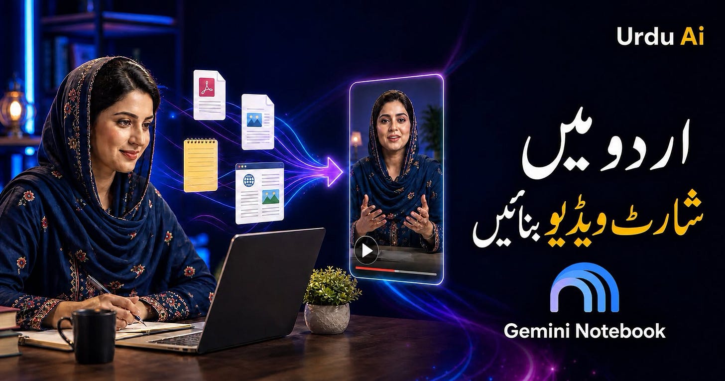 May be an image of ‎television, newsroom and ‎text that says '‎அு Urdu Ai میں اردویں بنائیں ویڈیو شارٹویڈیوبنائیں شارٹ GeminiNotebook Gemini Notebook‎'‎‎