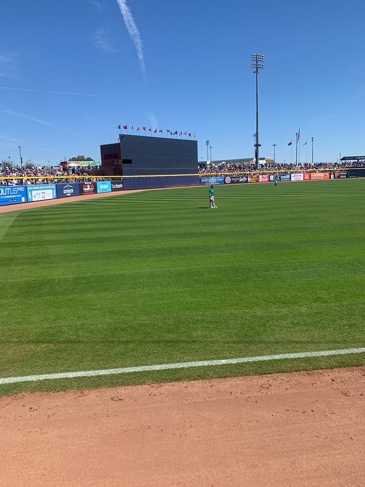Kelenic roams left field 
