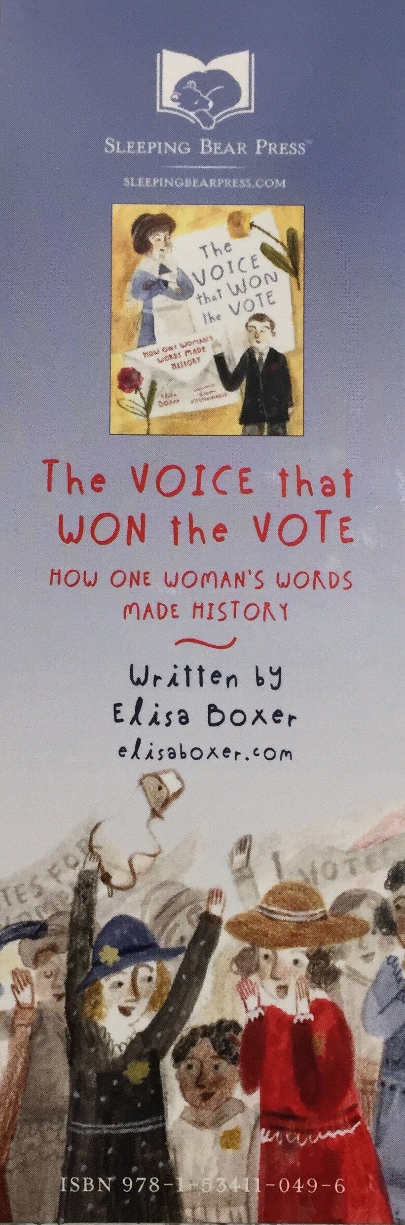 Bookmark featuring an illustration from THE VOICE THAT WON THE VOTE