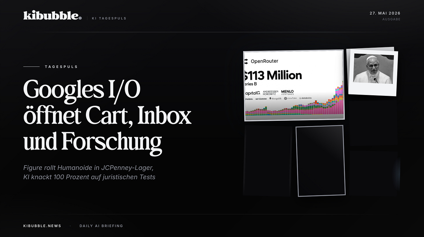 Googles I/O öffnet den Warenkorb, Humanoide räumen JCPenney-Lager Googles I/O öffnet den Warenkorb, Humanoide räumen JCPenney-Lager