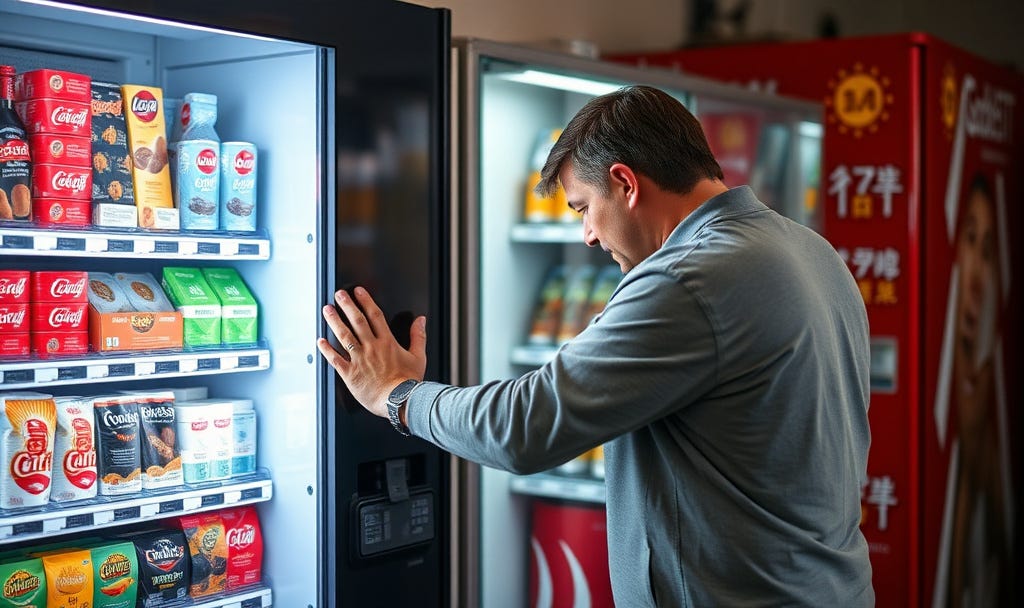 Scared Vending Machine Of Grief, Anger and Deadly Vending Machines