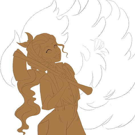 Flat colours, details, shadows, highlights, final touches
