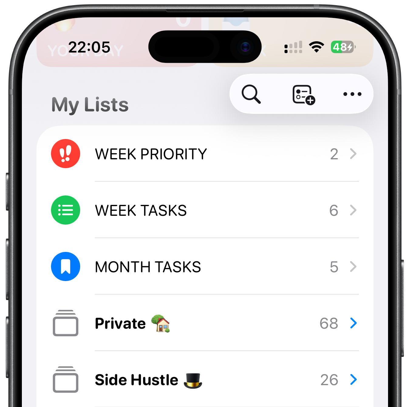 time-based lists in apple reminders