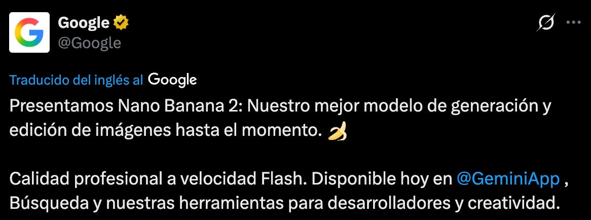 Google presenta Nano Banana 2: la IA que combina velocidad y calidad de ...