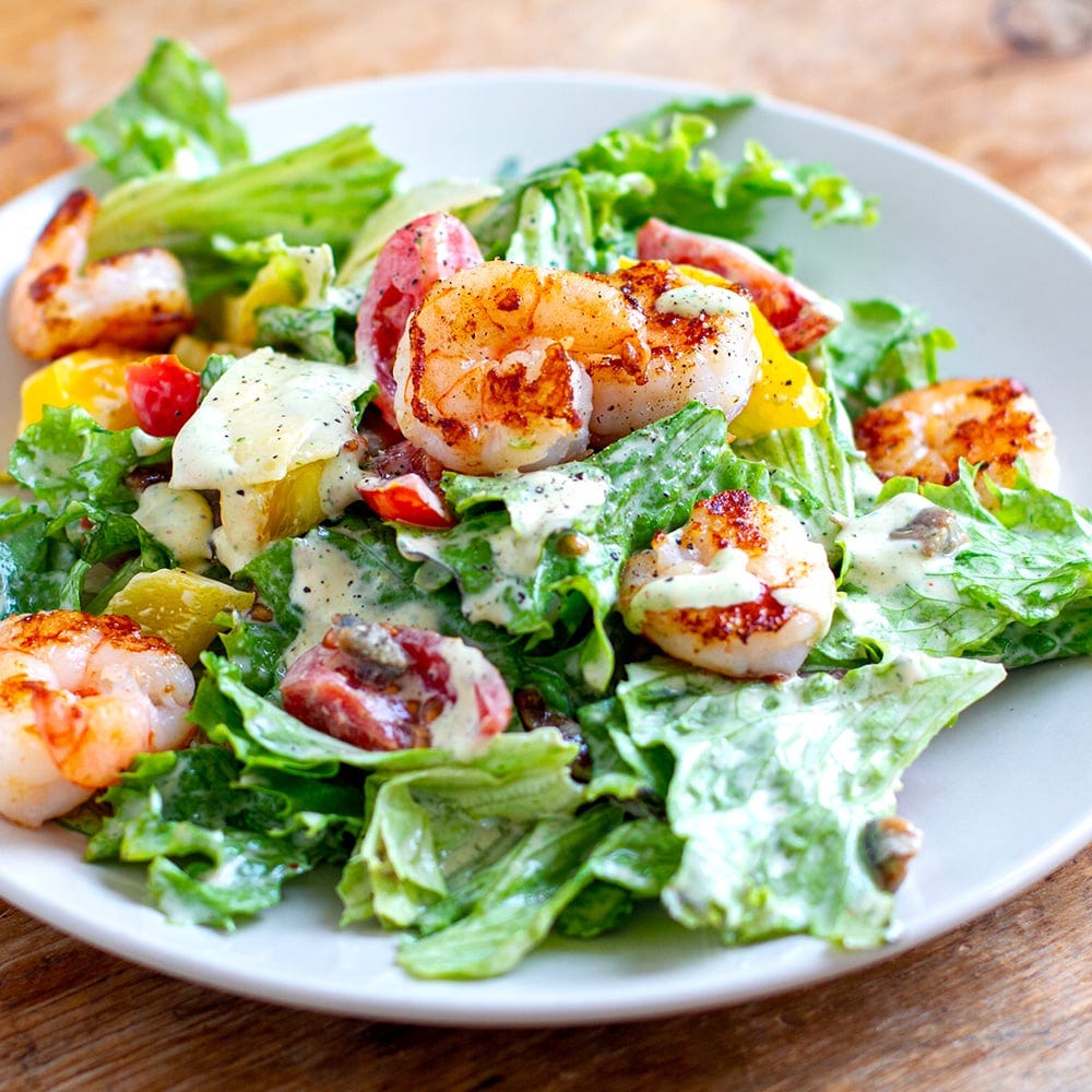 Shrimp Caesar salad
