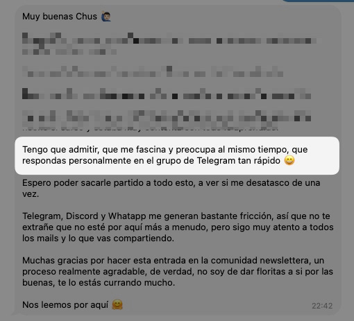 mensaje de Telegram