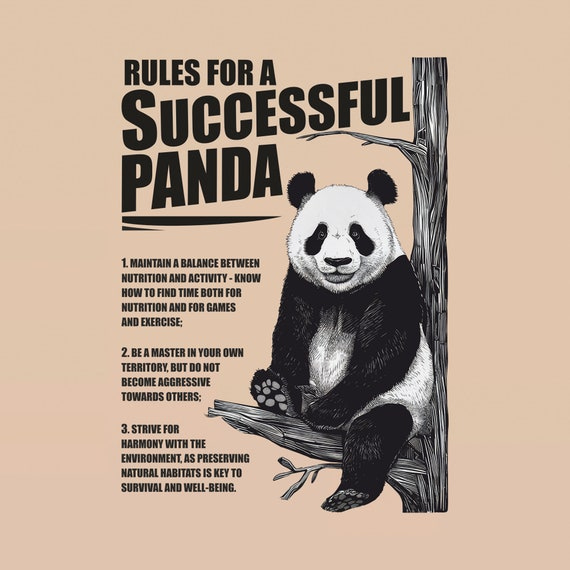 Rules for a Successful Panda Wall Sticker, Funny Lettering ...
