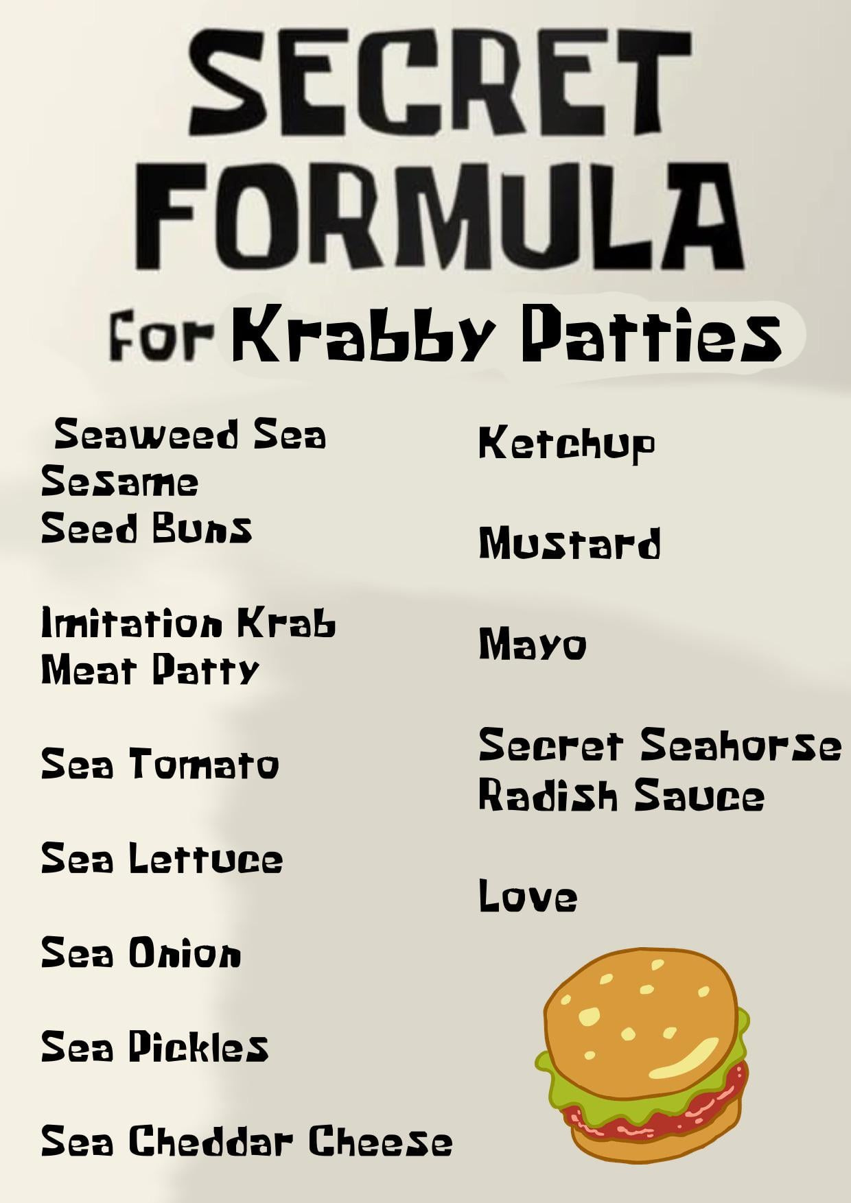 Me and a friend on Discord FINALLY cracked the code for the secret Krabby  Patty formula in SpongeBob…. after 26 long years : r/spongebob