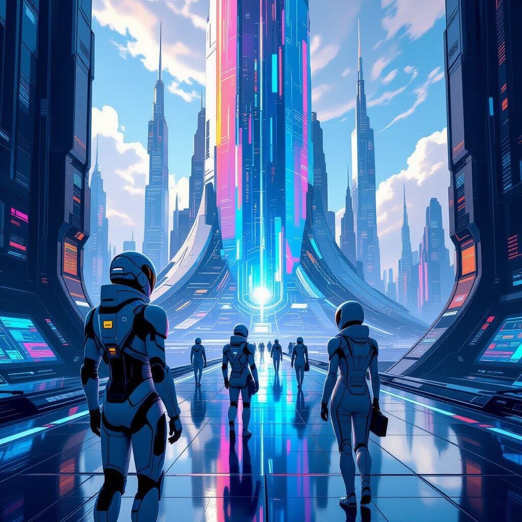 AI Agents that work in an orchestrated fashion. A beautiful, stunning masterpiece of a picture. Humans are also visible ...