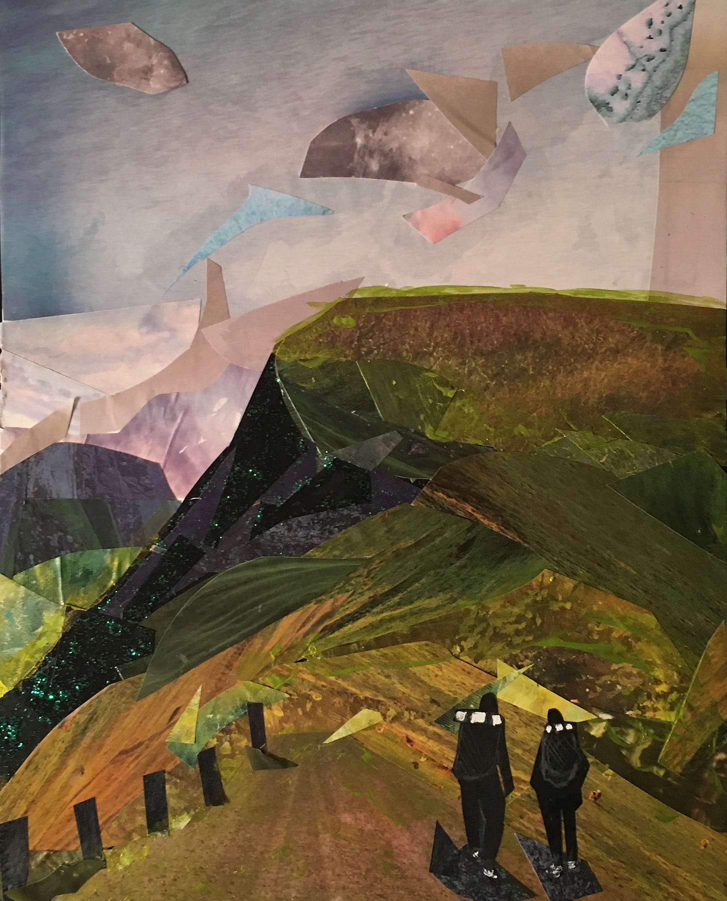 A collage of two hikers on the Trotternish Ridge in Scotland. A collage of two hikers on the Trotternish Ridge in Scotland.