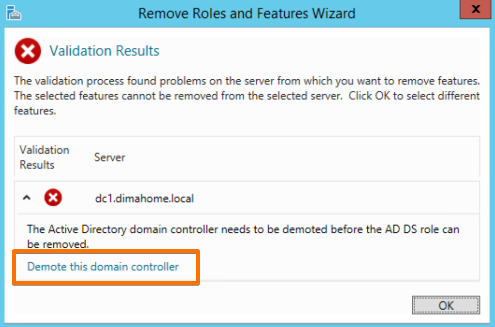 Demote Domain