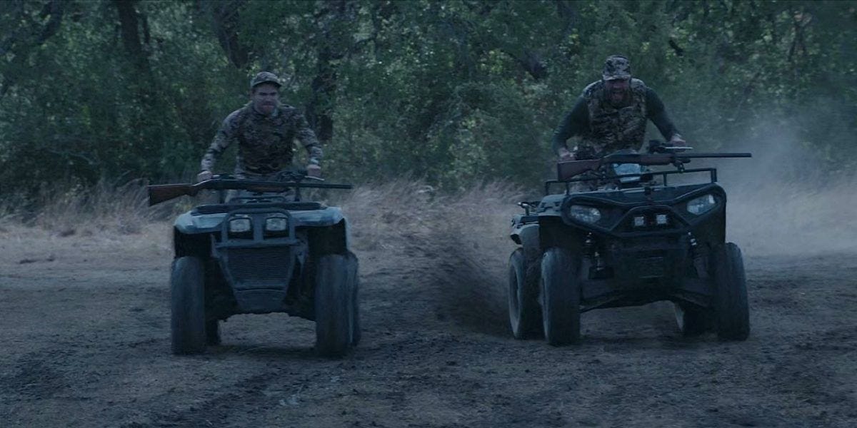 Gay Keegan Allen with Jared Padalecki 4 wheeling on set of Walker. Gay Keegan Allen with Jared Padalecki 4 wheeling on set of Walker.