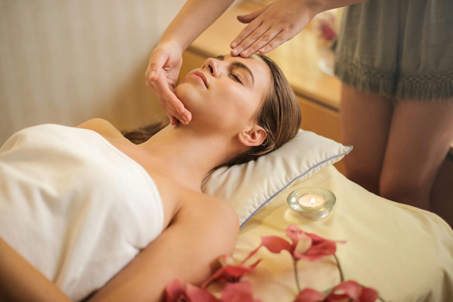 Women receiving the commercial version of a massage