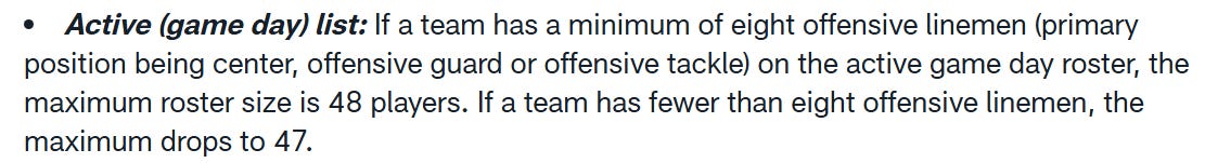 NFL Active gameday list rules NFL Active gameday list rules