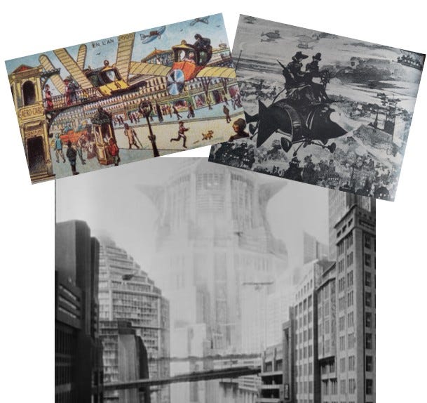 One of the most persistent, ridiculous, annoying but popular techbro myths for over 100 years has been that of the development of flying personal transport. These images date the 1890s to 1927, and include a scene from Fritz Lang’s Metropolis