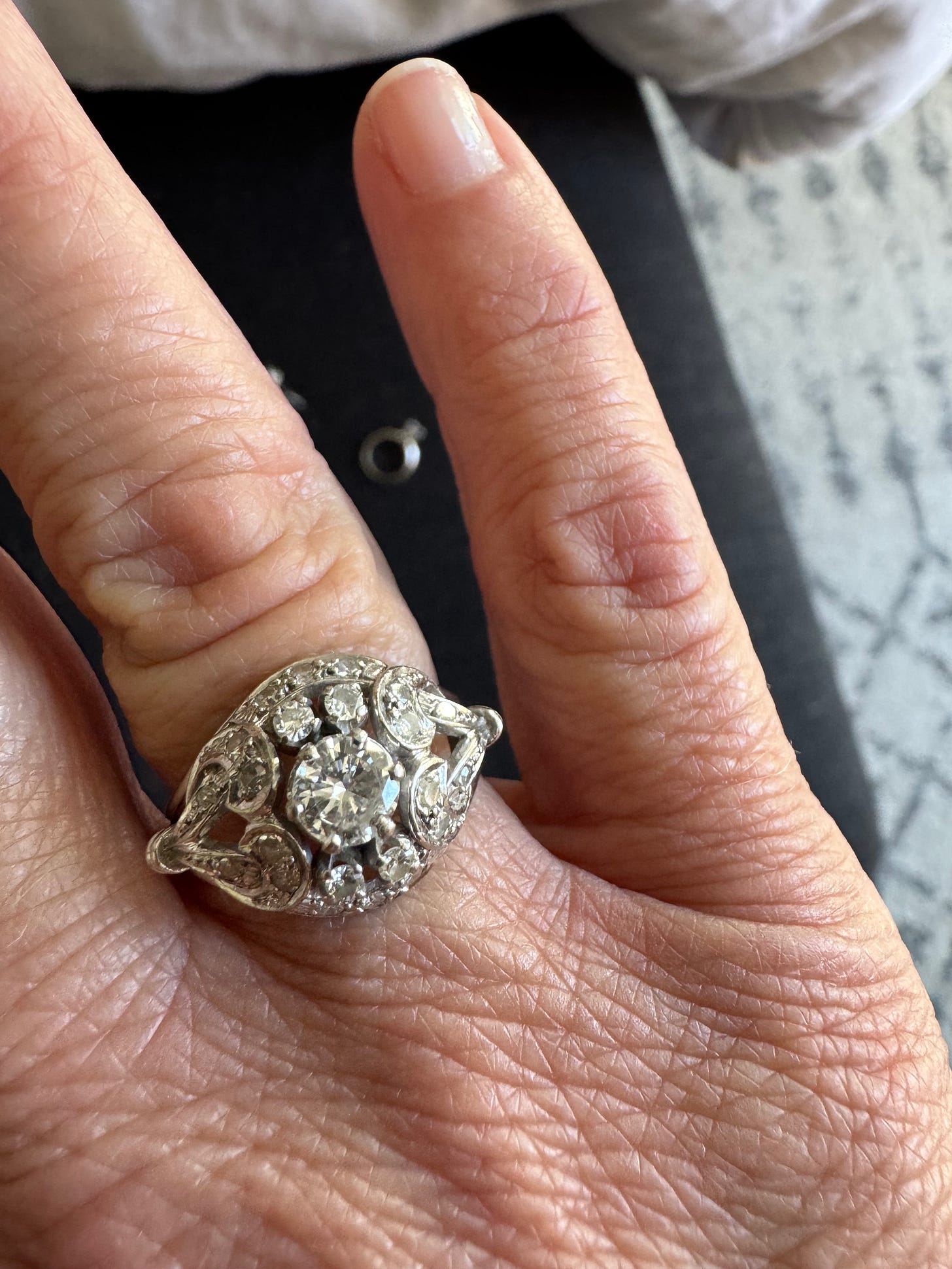 Mom’s engagement ring, which Viv titled “rock”