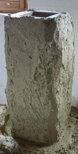 heat riser covered by clay mixture