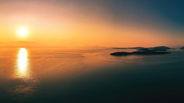 Premium Photo | Sunset on the ionian sea in greece