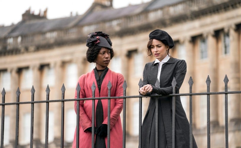 Lady Russell is talking to a distraught Anne Elliot. 