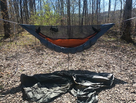 three photos of the hammock