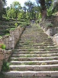 ancient Inca stair case on Isla del Sol ...