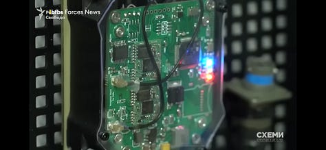 Photographic evidence of internal components from the upgraded Shahed-136 ‘2.0’ drone, showing enhanced GNSS modules, hardened navigation chips, and Russian-modified circuitry used for increased resilience against jamming and precision targeting.