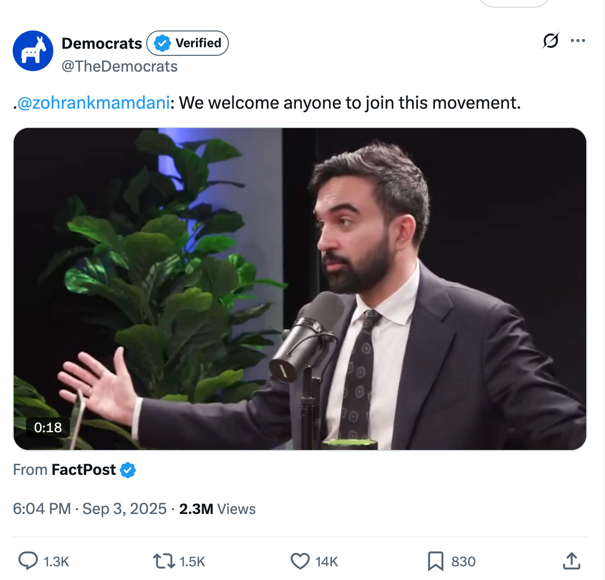 The Democrats tweet: We welcome anyone to join this movement The Democrats tweet: We welcome anyone to join this movement