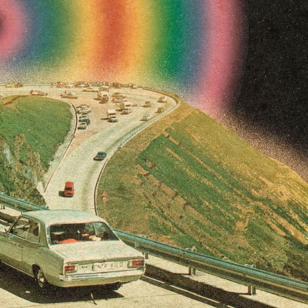 An Instagram  post added on Jan 28, 2024. The author is @marianopeccinetti. May present: rainbow, car, vehicle, motor vehicle, tire.