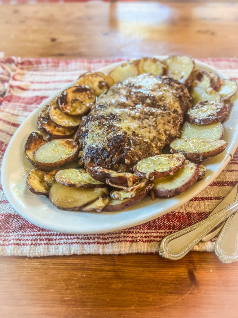 French Onion Meatloaf a healthy Good and Good for You™ recipe by chef Virginia Willis on virginiawillis.com