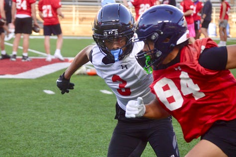 Images from Wisconsin football's first skills position camp on Wednesday, June 3, 2026, inside Camp Randall Stadium
