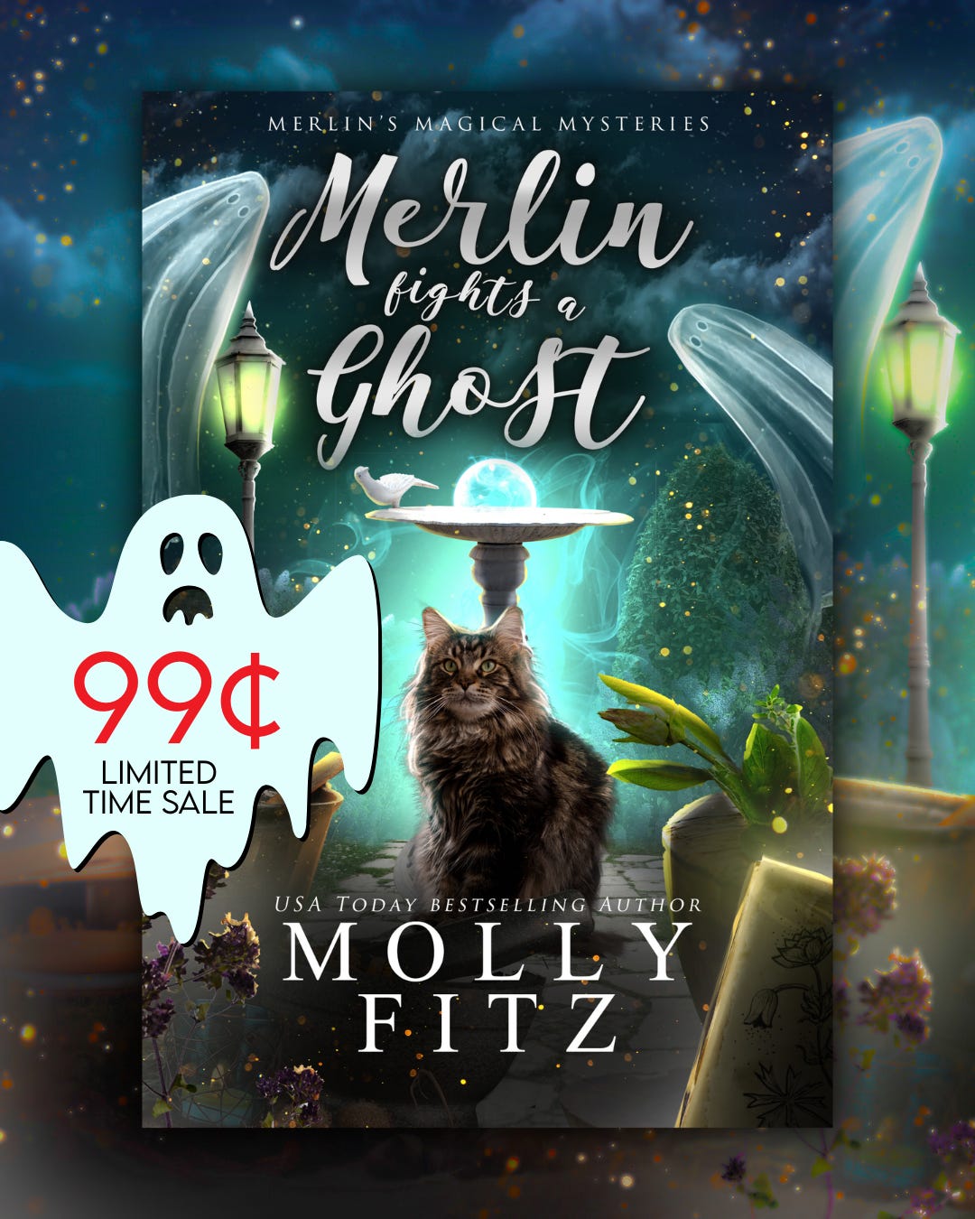 Merlin Fights a Ghost by Molly Fitz promo graphic