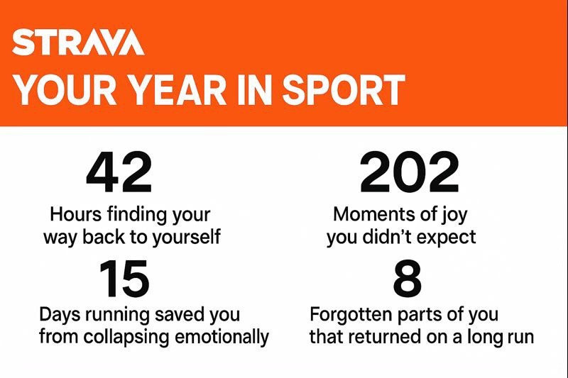 AI generated Strava recap of emotional stats