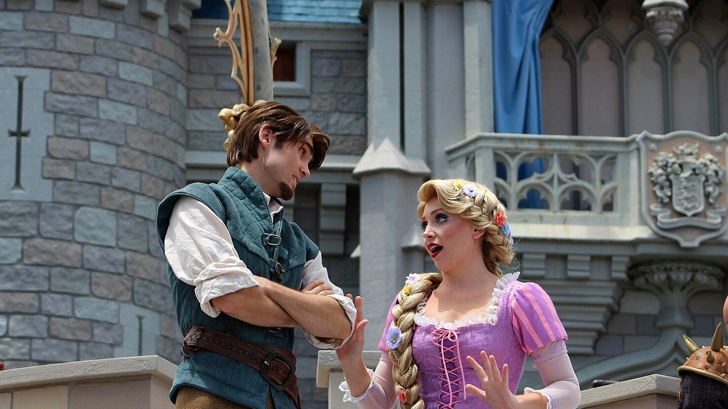 Rapunzel and Flynn Rider at Magic Kingdom. Image: Theme Park Tourist via Wikimedia Commons