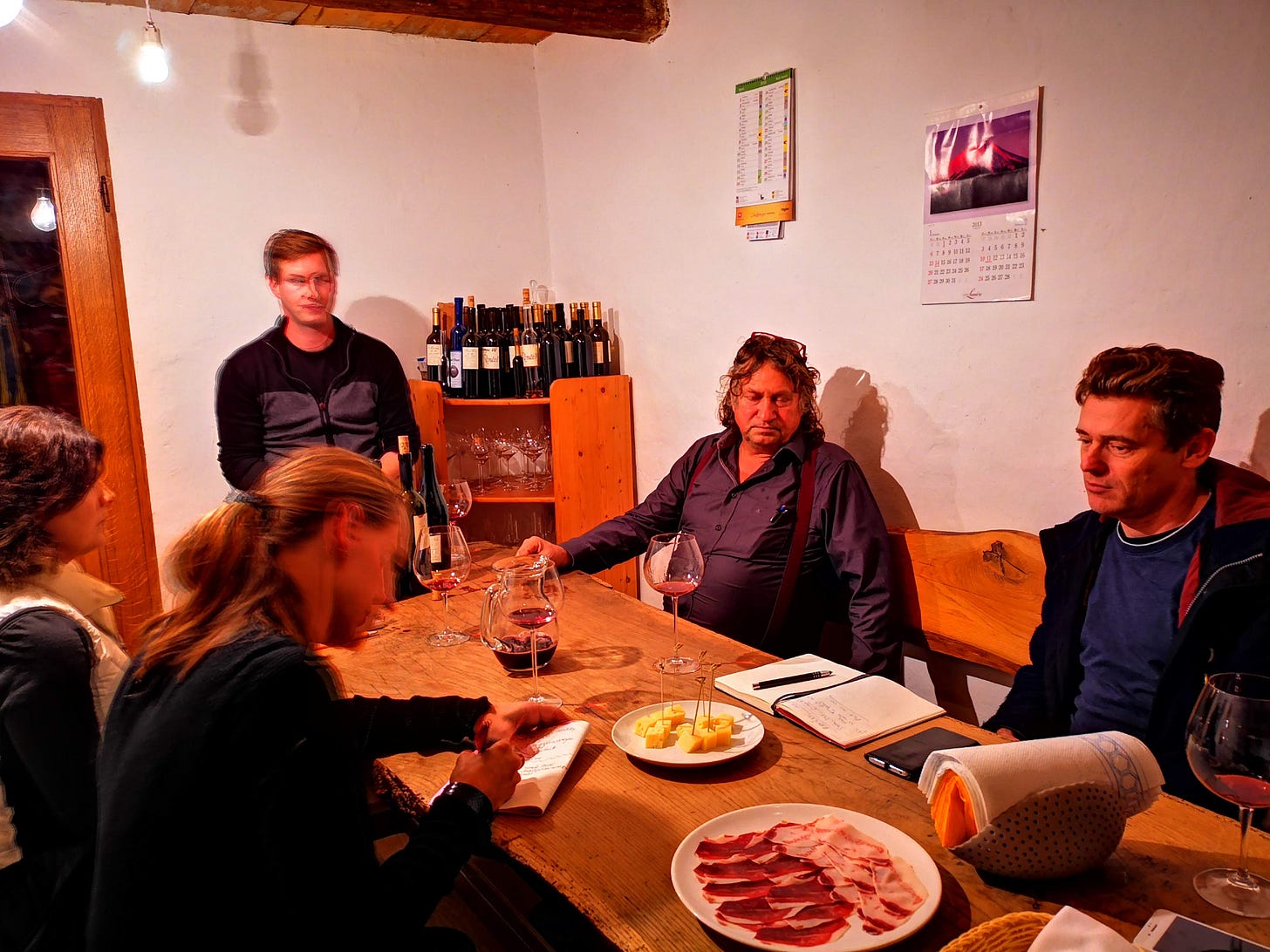 Tasting at Renčel - photo Andrew Villone