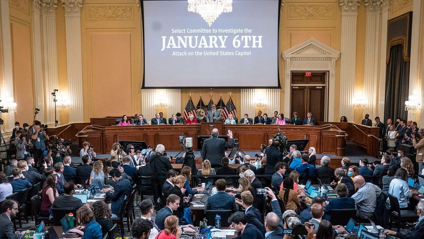 Letters to the Editor - Reactions to the House select committee hearings  about Jan. 6
