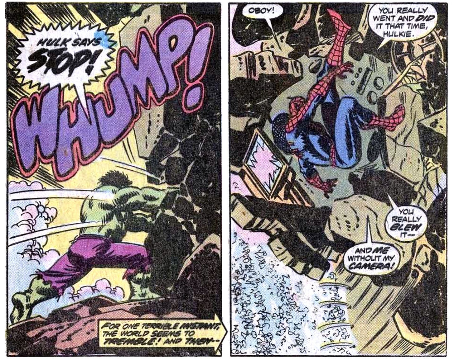Hulk attacks Spidey and nearly destroys a dam in the process
