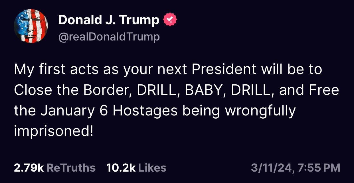 Garrett Haake on X: "Not the main thing here, but Trump's “drill baby drill”  mantra is so odd in 2024. The US is producing more oil and gas right now  than any