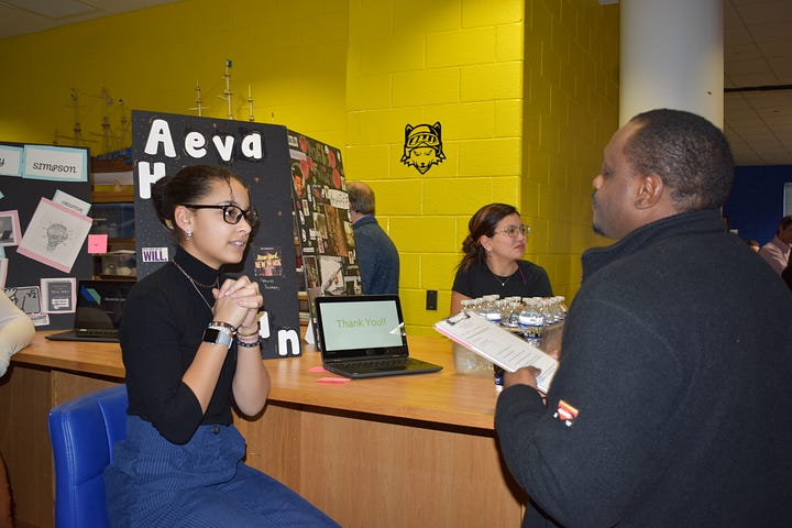 King George High School students participated in a reverse career fair last month, at which local employers interviewed them. Photos courtesy King George County Public Schools.