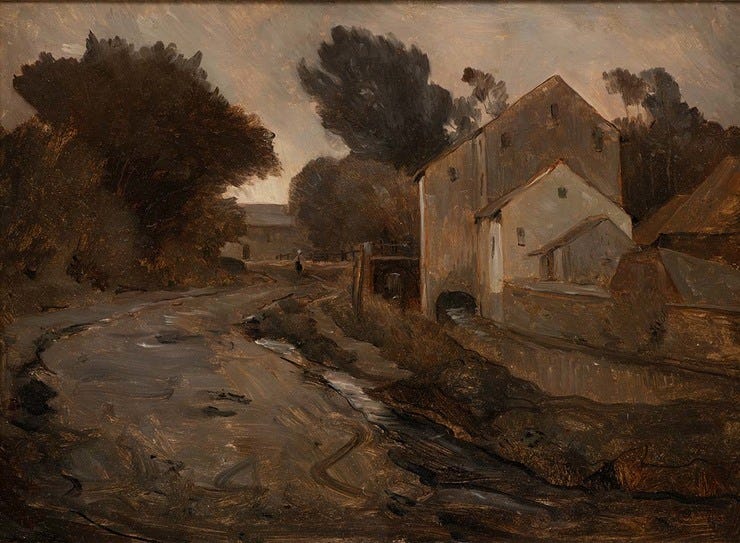 'Oliemolen te Rothem' - olieverf op doek: Willem van Konijnenburg