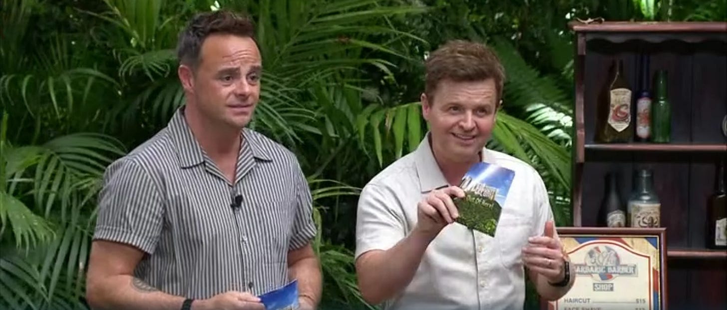 Ant and Dec on I'm a Celeb, 30 November 2023 Ant and Dec on I'm a Celeb, 30 November 2023