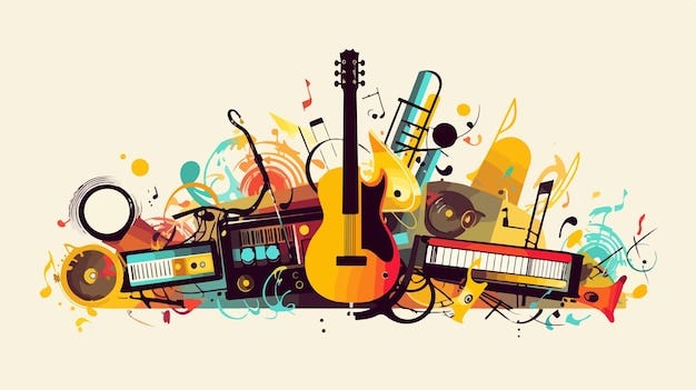 Modern Music Digital Design Vector Illustration | Premium AI-generated vector