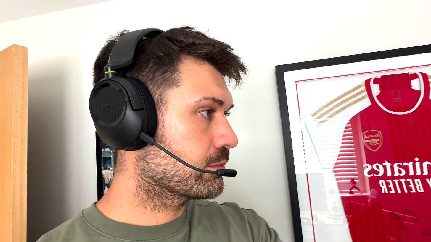 Adam wearing the Corsair HS35 v3