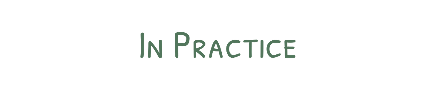In practice In practice
