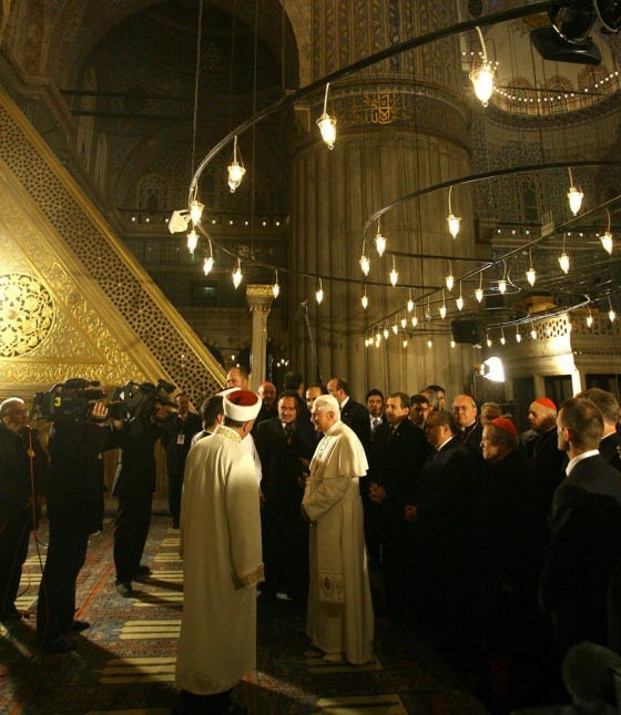 Pope Benedict XVI visits the Blue Mosque