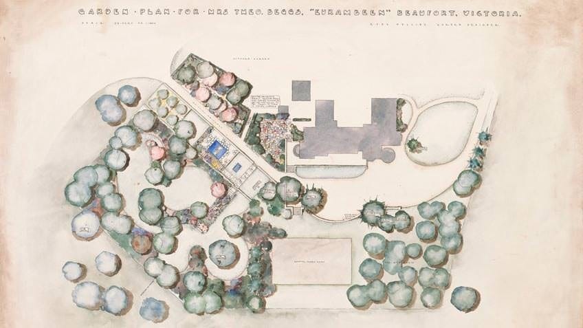 Garden plan for Mrs Theo Beggs, Eurambeen, Beaufort, Victoria, 1937