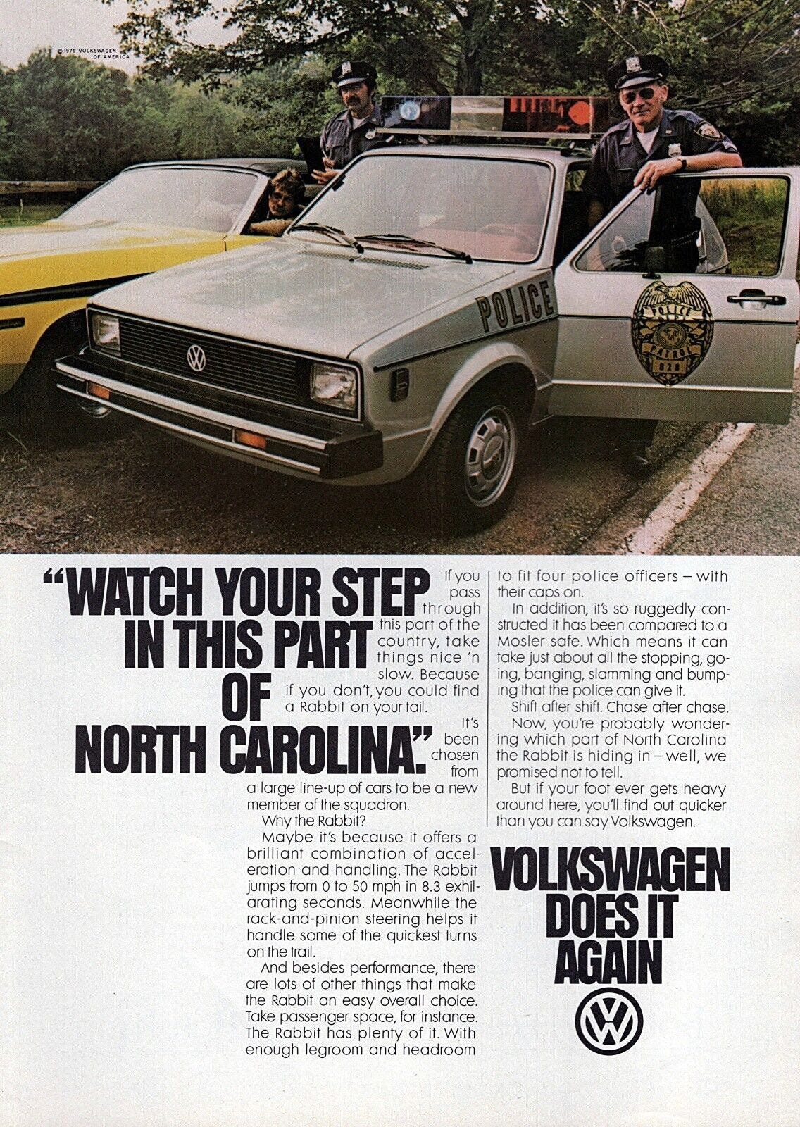 Volkswagen print ad featuring the Rabbit. Volkswagen print ad featuring the Rabbit.
