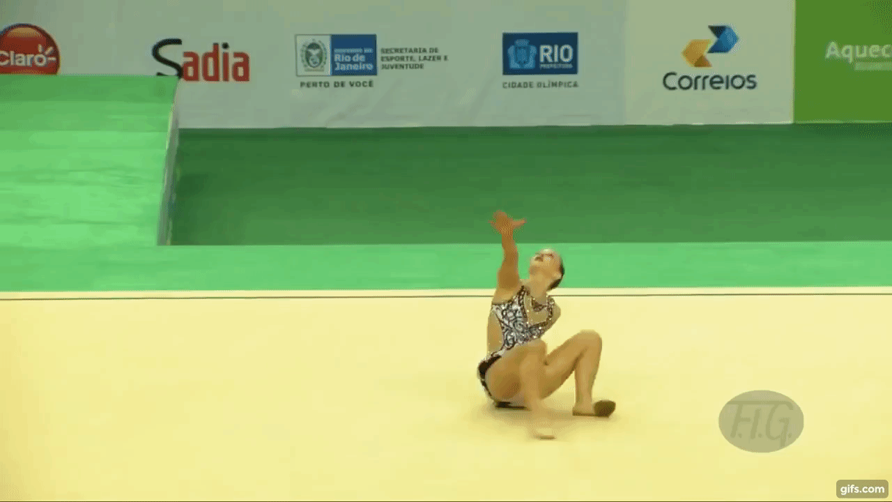 Olympic Fails (Test Event) Rio 2016 Rhythmic Gymnastics animated gif